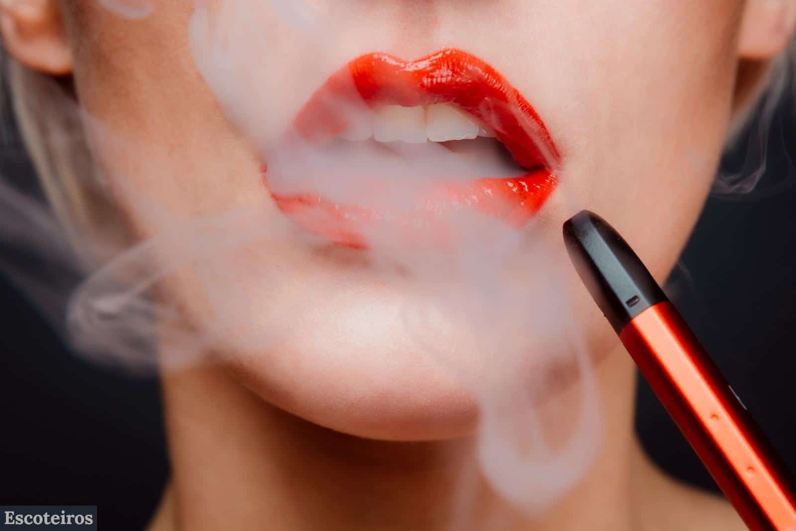 woman with red lipstick and red lipstick