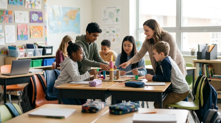 Estudiantes en un modelo educativo internacional